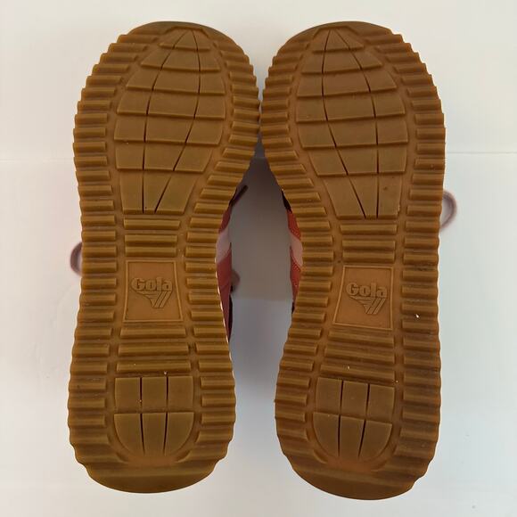 Gola Women’s Daytona Sneakers 6 Pink Burgundy Retro Jogger Suede Nylon Trainers - Picture 3 of 14